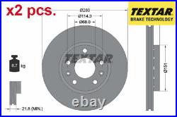 X2 Pcs High Performance Brake Disc Set 92195505 Textar I