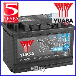 Yuasa Car Battery AGM Stop Start Plus 12V 760CCA 70Ah T1 Terminal H190 L278